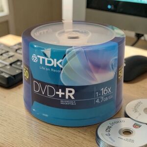 TDK DVD+R 16x 4.7 GB 50 Pack Spindle Recordable Writer 1-16x 4.7GB/ New Sealed.